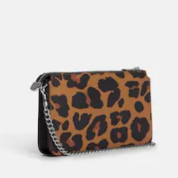 👀50% OFF - NWT‼️Coach Animal Print Poppy Crossbody w/ Detachable Card Case - Picture 5 of 12